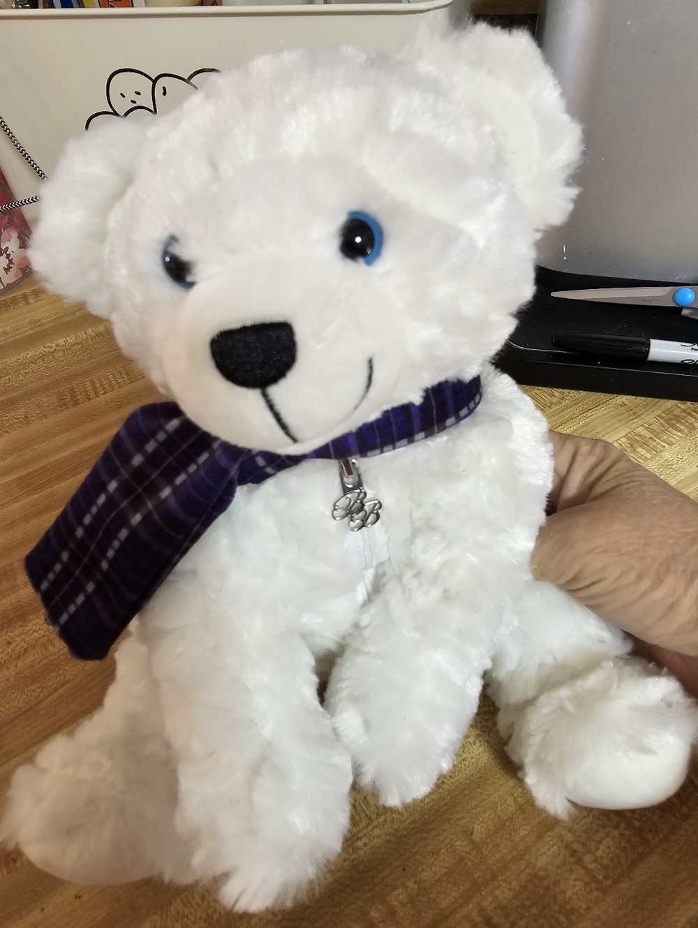 Ben Bridge Benny Bear XXXIII 2019 Plush Teddy Blue Eyes Scarf Jewelry Ring Pouch